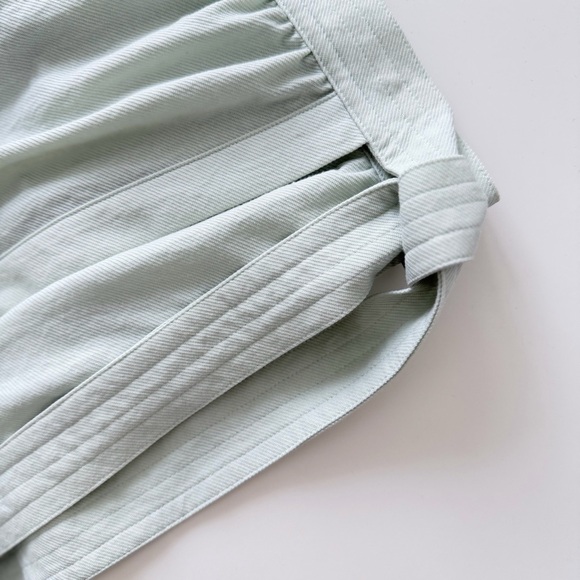 Uniqlo U Mint Green Wrap Midi Skirt Rayon Blend Tie Size 10 - Picture 5 of 10